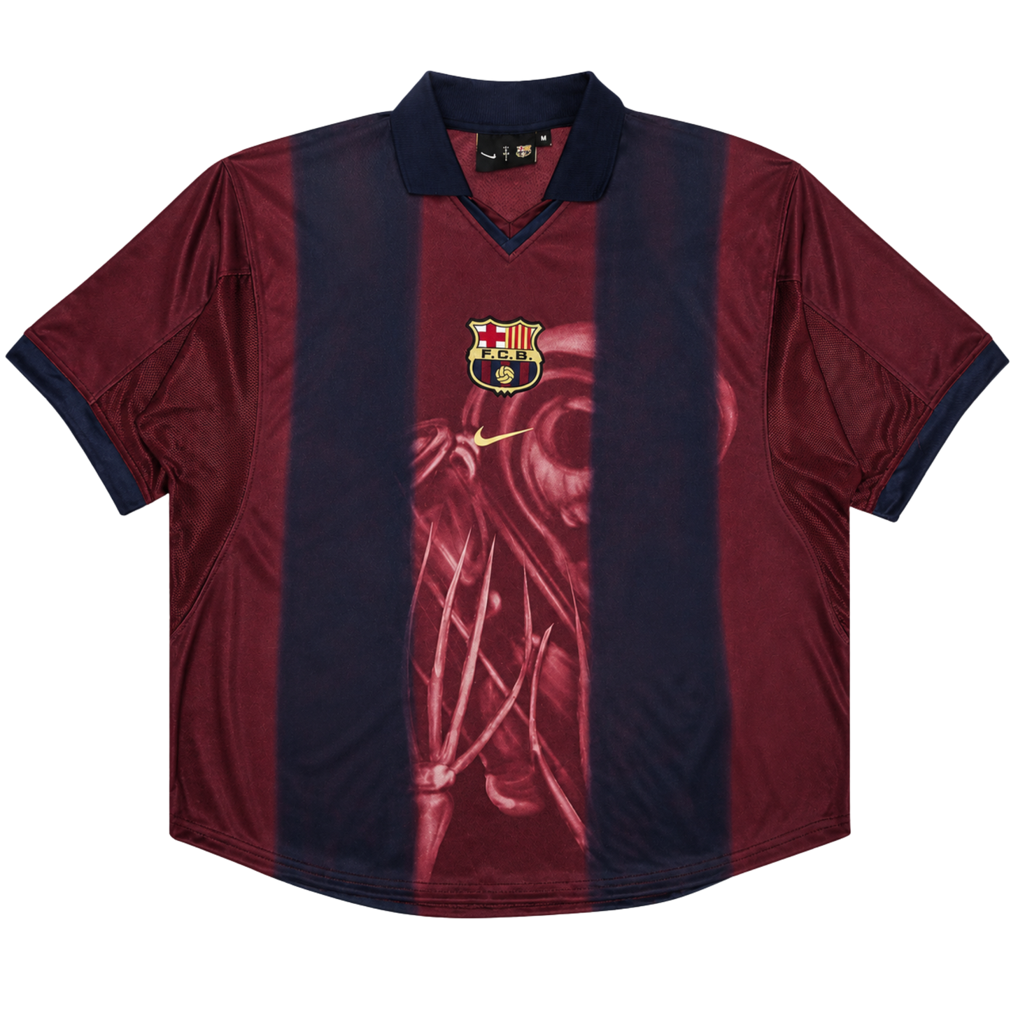 CJ X FC BARCELONA RETRO 2000/01 HOME SKELETON JERSEY